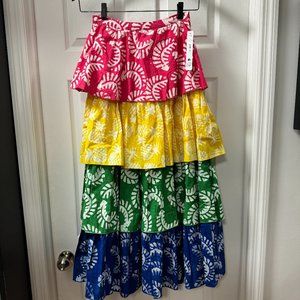 Aqua x Studio 189 Rainbow Leaf Print Maxi Skirt Size XS New With Tags